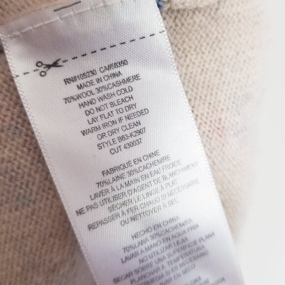 Joie Robbia Sweater L Wool Cashmere Blend Mock Neck Floral Ruffle Gesso $298 - Picture 10 of 16